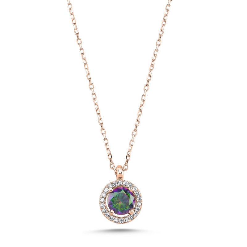 Halo%20Solitaire%20Mystic%20Topaz%20CZ%20Necklace-Rose%20Gold%20Plated