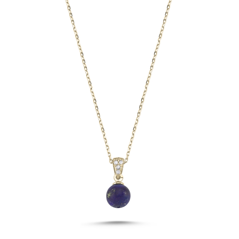 Lapis%20Lazuli%20&%20CZ%20Necklace-Gold%20Plated