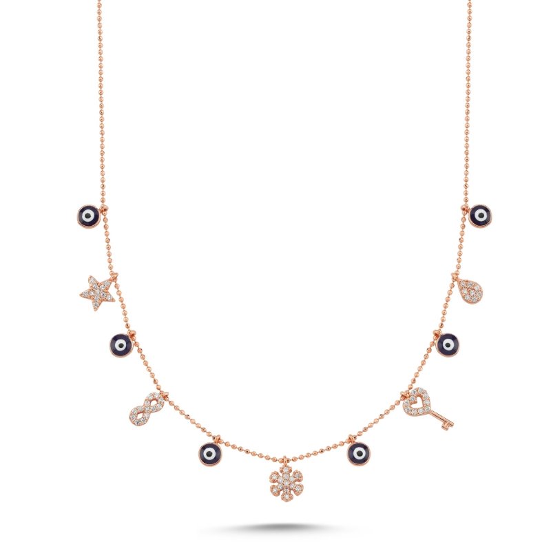 Evil%20Eye%20Enamel%20&%20CZ%20Charm%20Necklace-Rose%20Gold%20Plated