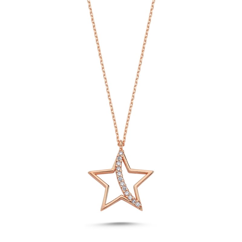 Star%20&%20Arabic%20Alif%20Letter%20CZ%20Necklace-Rose%20Gold%20Plated