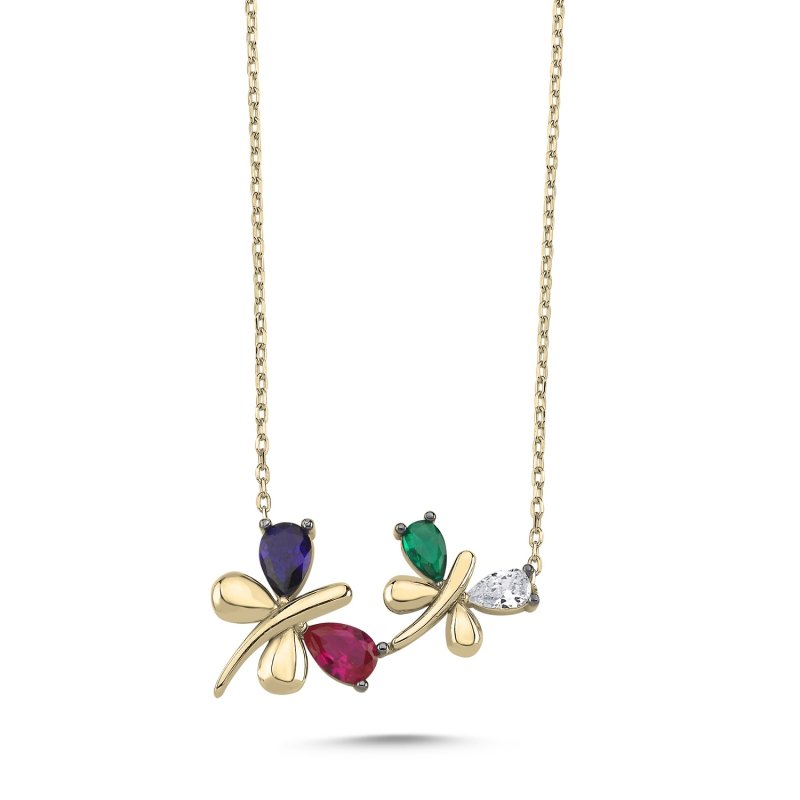 Butterfly%20Colorful%20CZ%20Necklace-Gold%20Plated