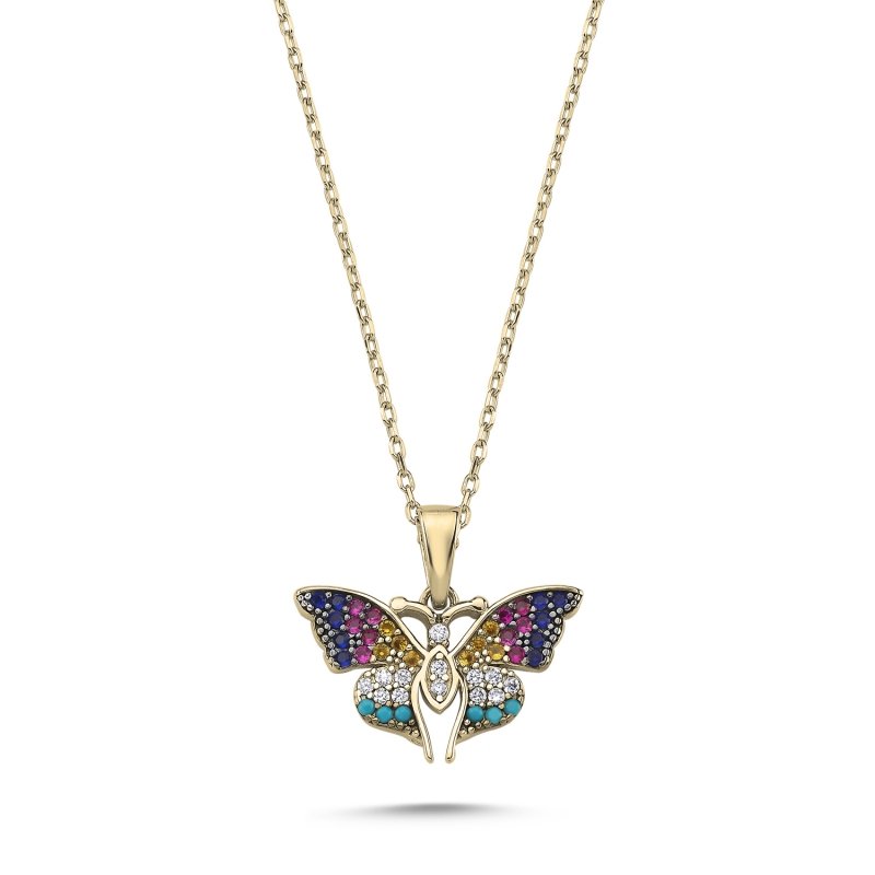 Butterfly%20Colorful%20CZ%20Necklace-Gold%20Plated