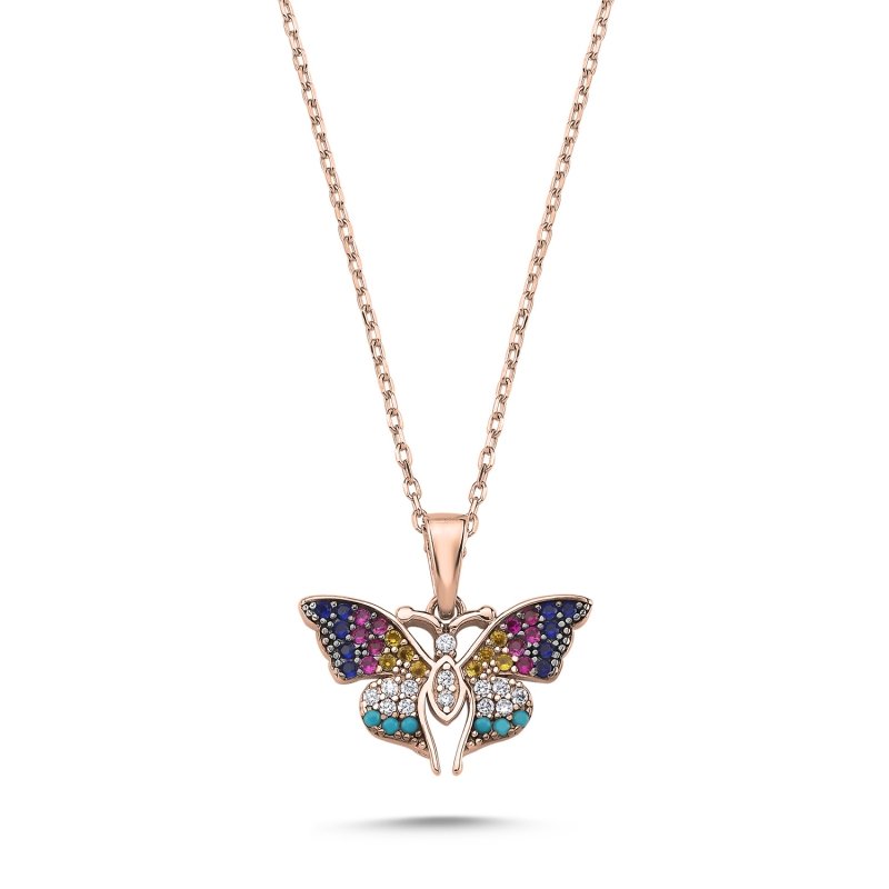 Butterfly%20Colorful%20CZ%20Necklace-Rose%20Gold%20Plated