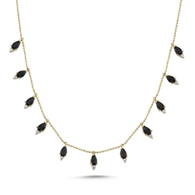 Teardrop%20Black%20CZ%20Dangle%20Charm%20Necklace-Gold%20Plated