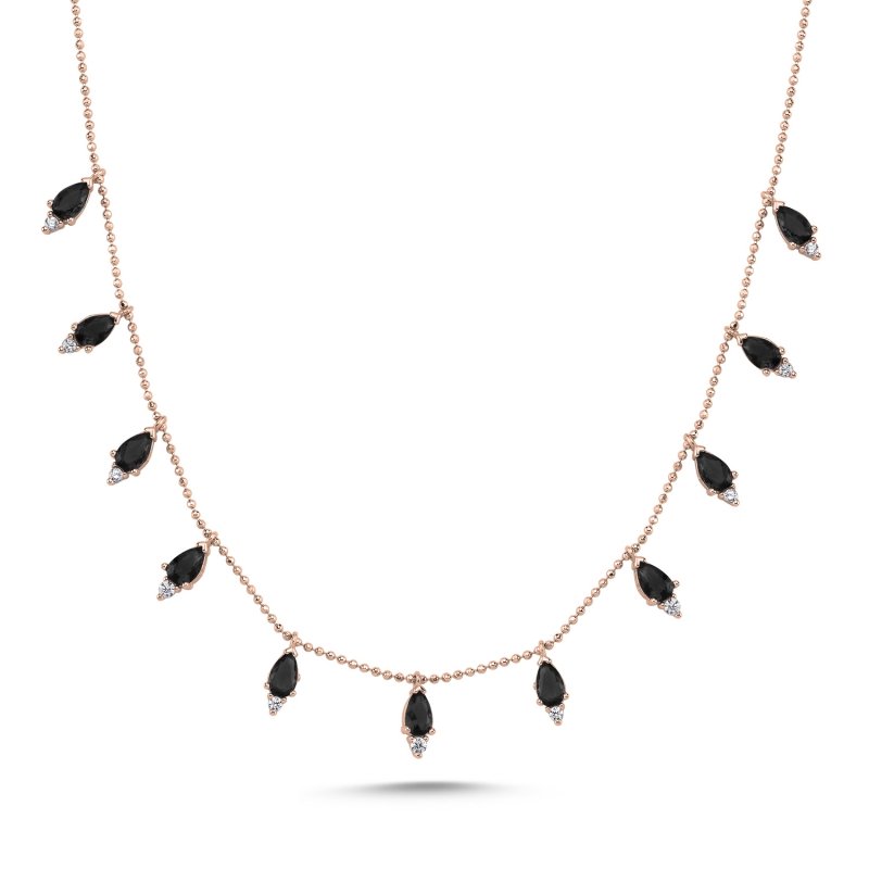 Teardrop%20Black%20CZ%20Dangle%20Charm%20Necklace-Rose%20Gold%20Plated