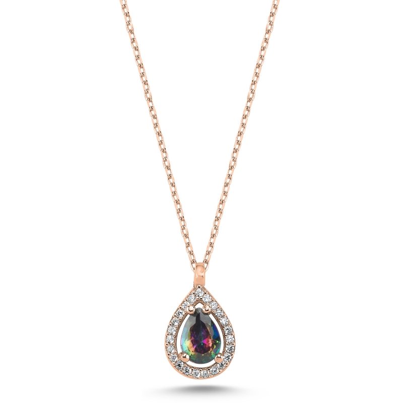 Teardrop%20Mystic%20Topaz%20CZ%20Halo%20Solitaire%20Necklace-Rose%20Gold%20Plated