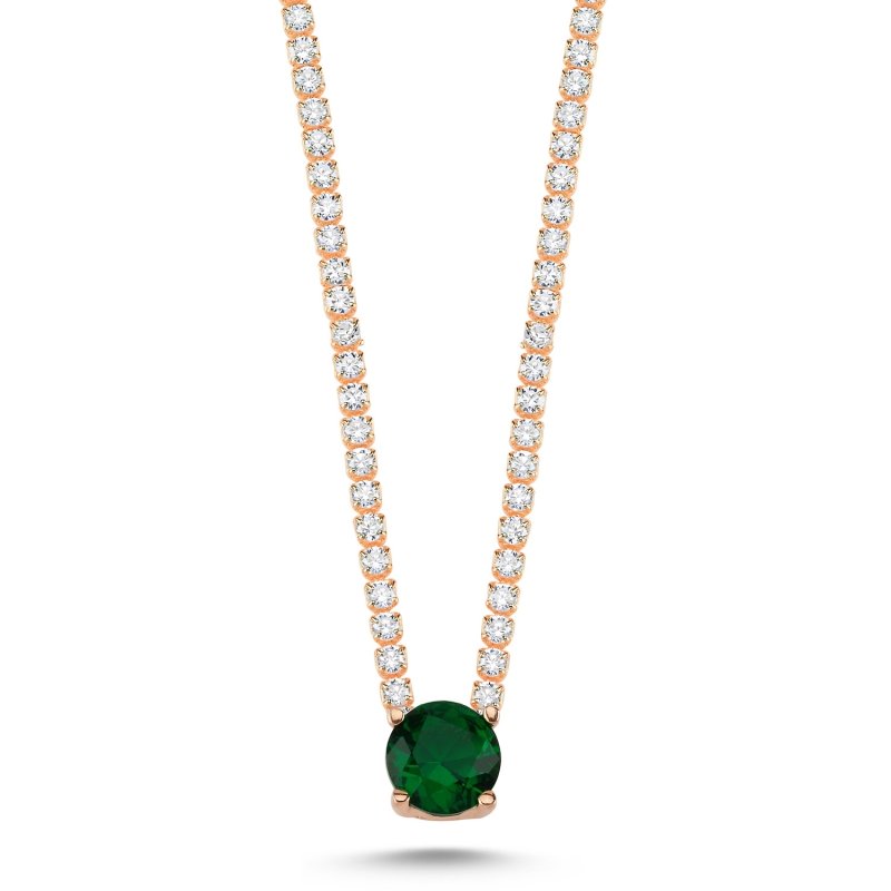 Emerald%20CZ%20Tennis%20Necklace-Rose%20Gold%20Plated