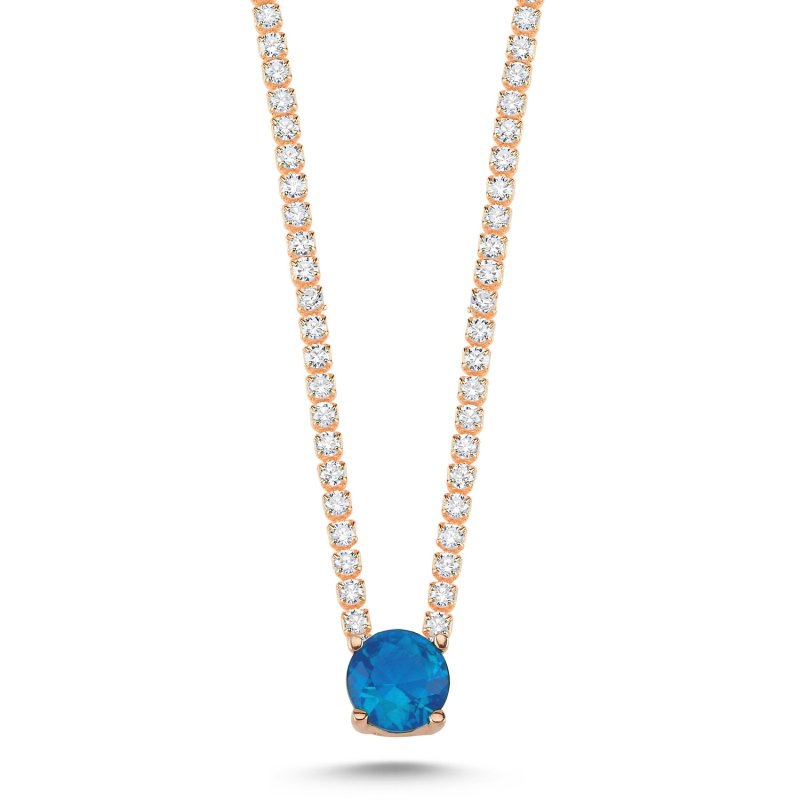 Aquamarine%20CZ%20Tennis%20Necklace-Rose%20Gold%20Plated