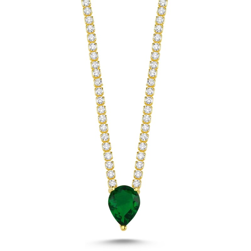 Emerald%20CZ%20Tennis%20Necklace-Gold%20Plated