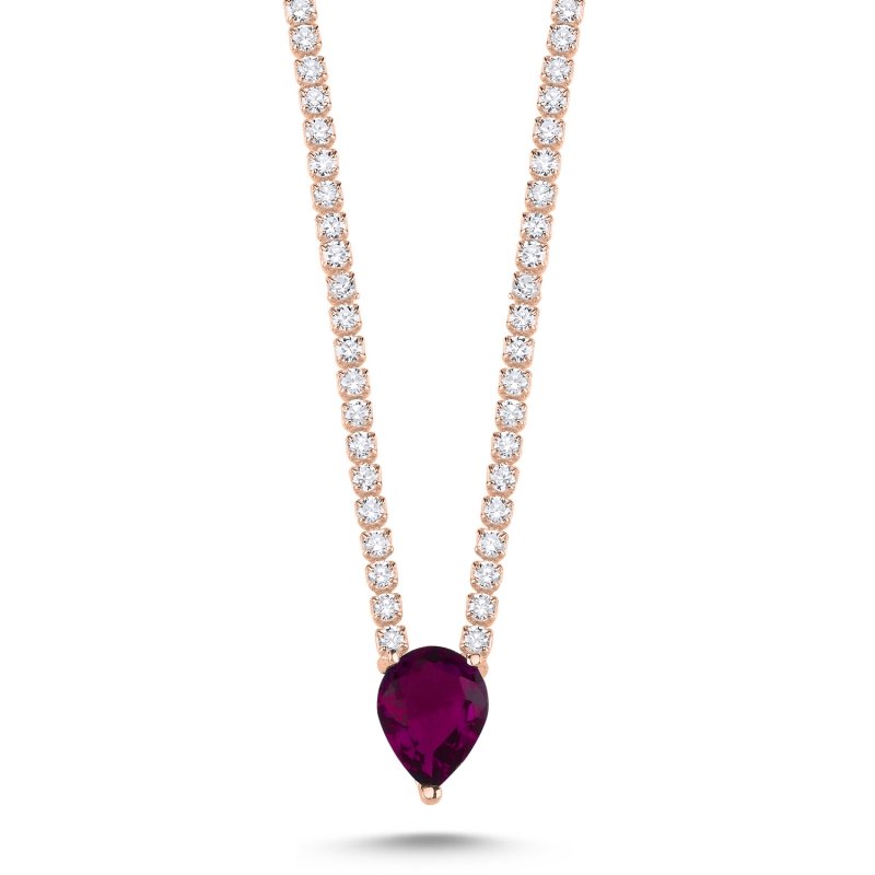 Ruby%20CZ%20Tennis%20Necklace-Rose%20Gold%20Plated