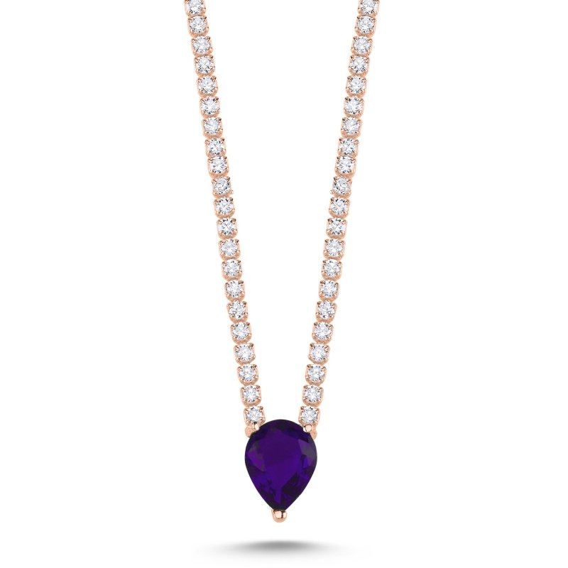 Amethyst%20CZ%20Tennis%20Necklace-Rose%20Gold%20Plated