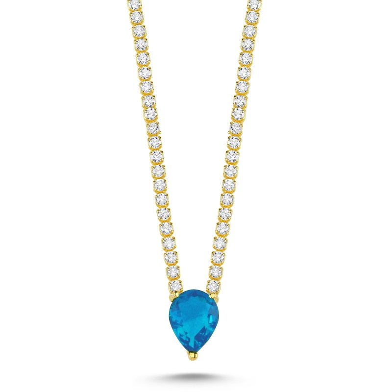 Aquamarine%20CZ%20Tennis%20Necklace-Gold%20Plated