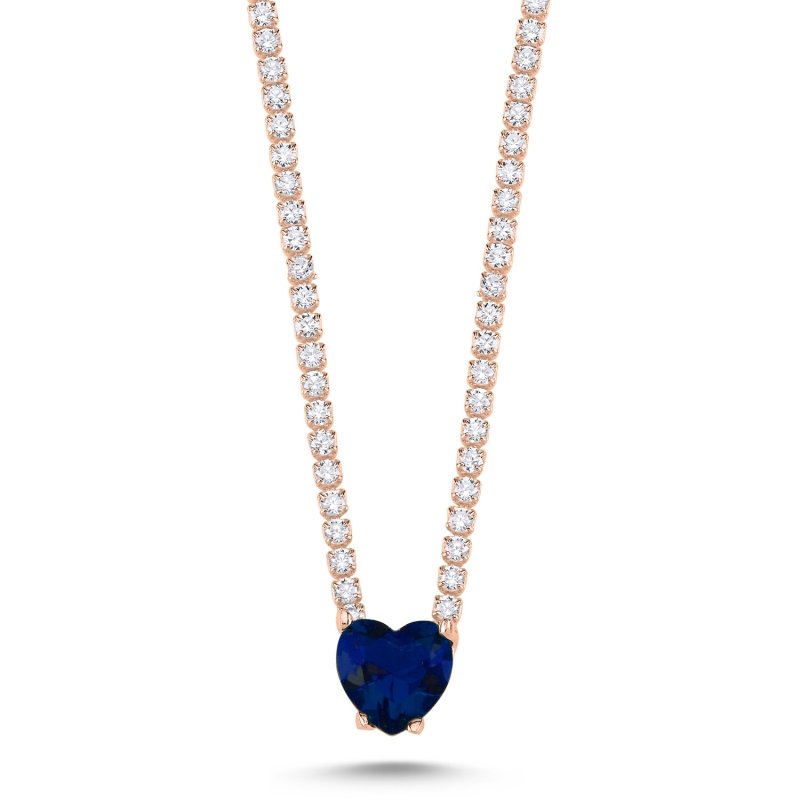 Sapphire%20CZ%20Tennis%20Necklace-Rose%20Gold%20Plated