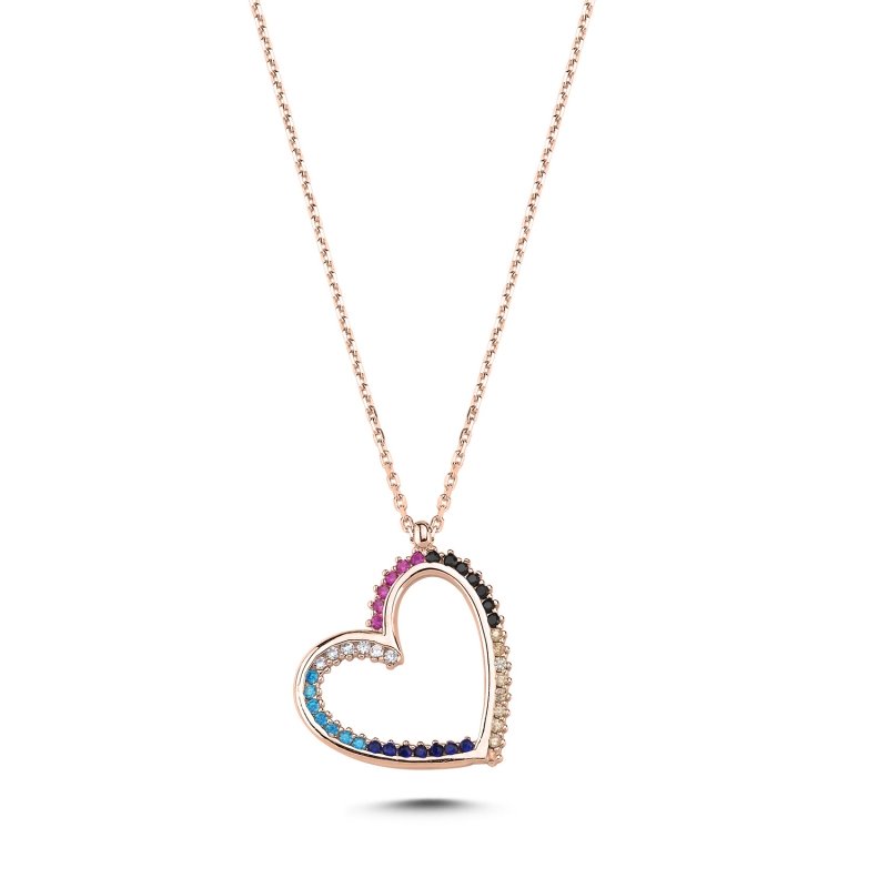 Heart%20Colored%20CZ%20Necklace-Rose%20Gold%20Plated