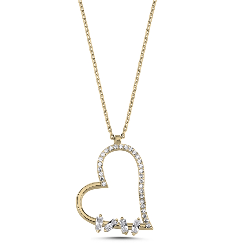 Heart%20Baguette%20CZ%20Necklace-Gold%20Plated