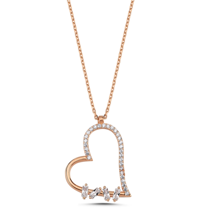 Heart%20Baguette%20CZ%20Necklace-Rose%20Gold%20Plated