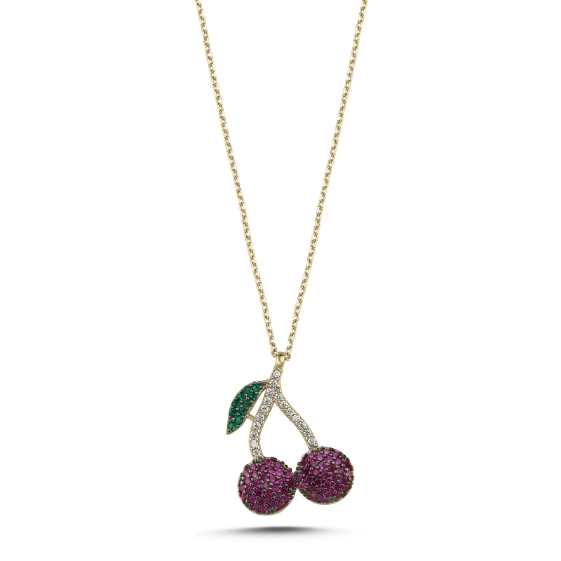 Cherry%20CZ%20Necklace-Gold%20Plated