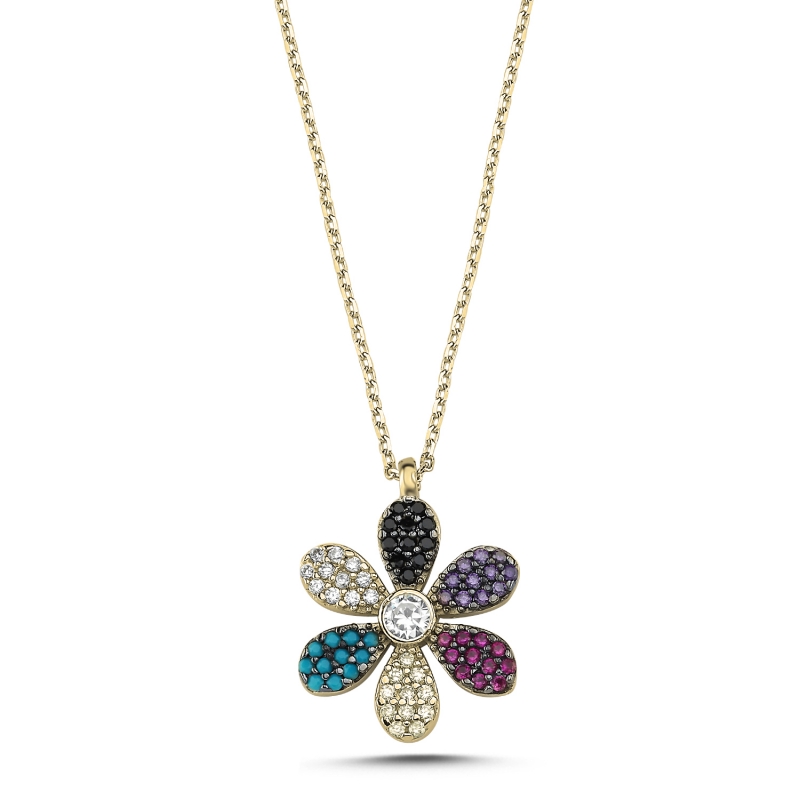 Daisy%20Colorful%20CZ%20Necklace-Gold%20Plated