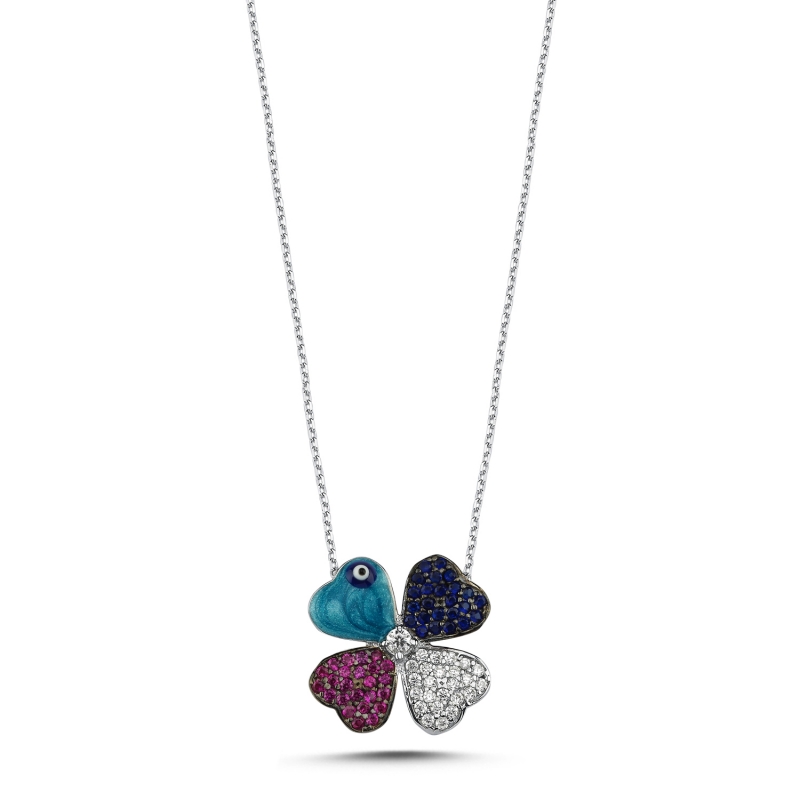 Clover%20Enamle%20Eye%20&Colorful%20CZ%20Necklace