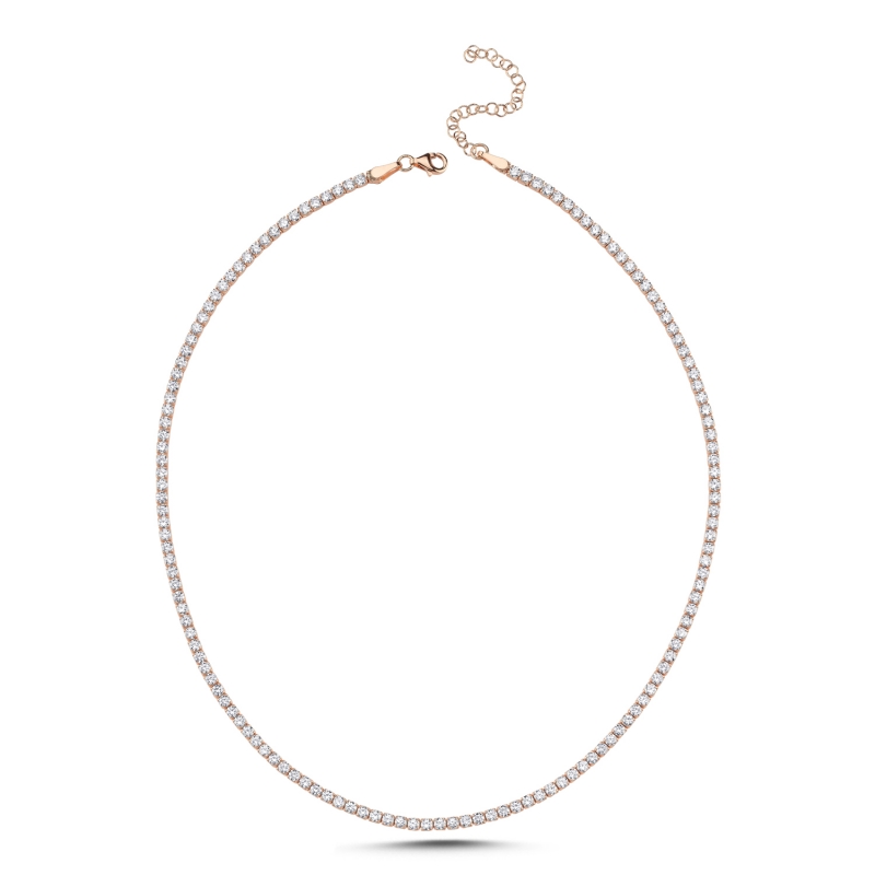 Tennis%202.5mm%20CZ%20Necklace-Rose%20Gold%20Plated