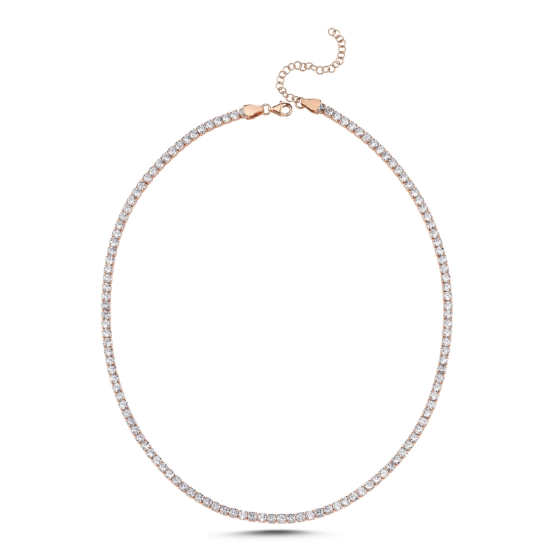 Tennis%203mm%20CZ%20Necklace-Rose%20Gold%20Plated