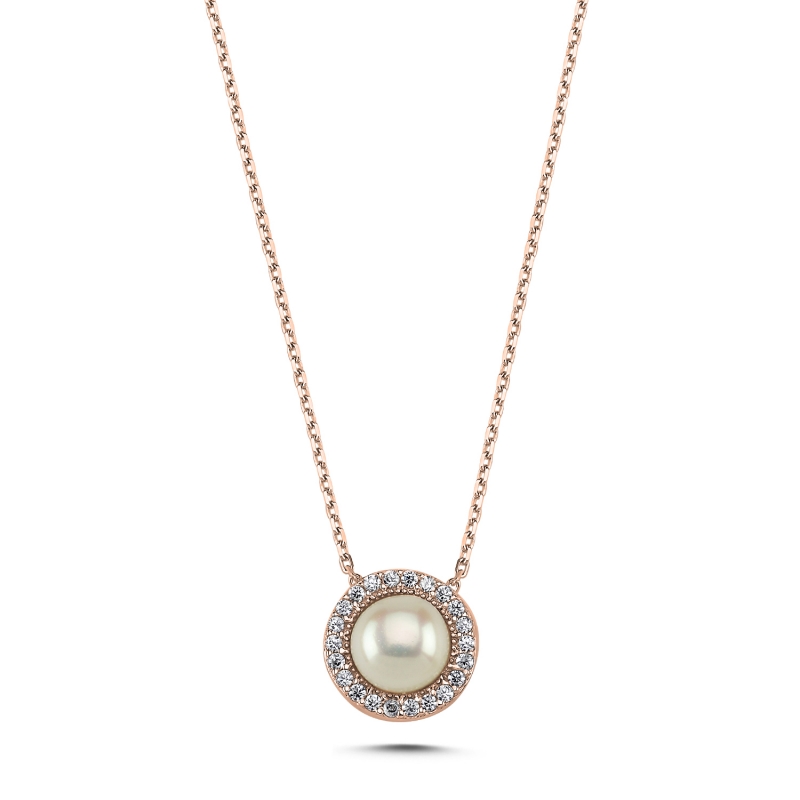 Pearl%20&%20CZ%20Halo%20Necklace-Rose%20Gold%20Plated