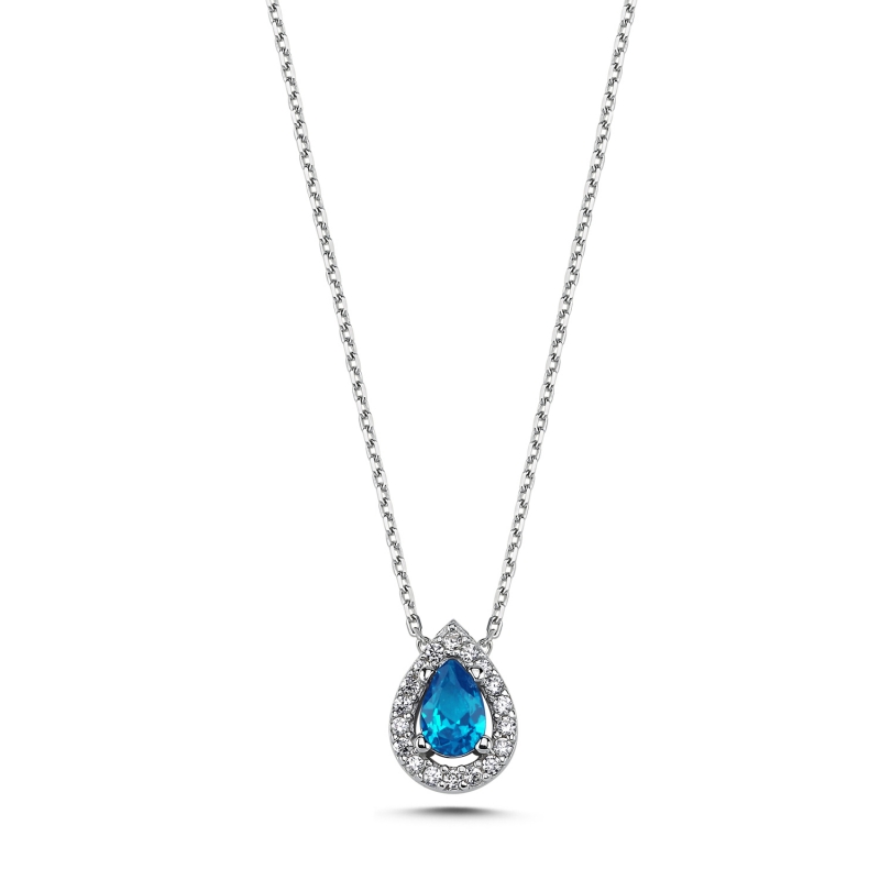 Teardrop%20Colored%20CZ%20Solitaire%20Halo%20Necklace