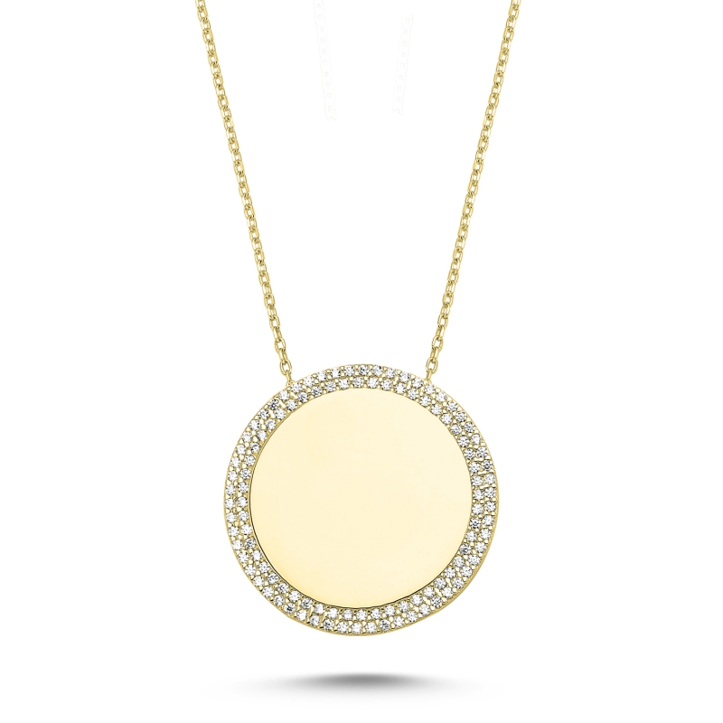 2%20Row%20CZ%20Round%20Plate%20Necklace-Gold%20Plated