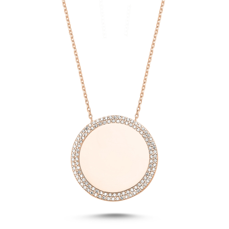 2%20Row%20CZ%20Round%20Plate%20Necklace-Rose%20Gold%20Plated