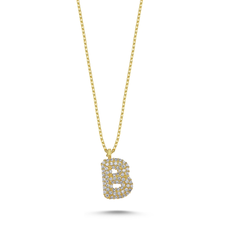 -B-%20Initial%20CZ%20Necklace-Gold%20Plated