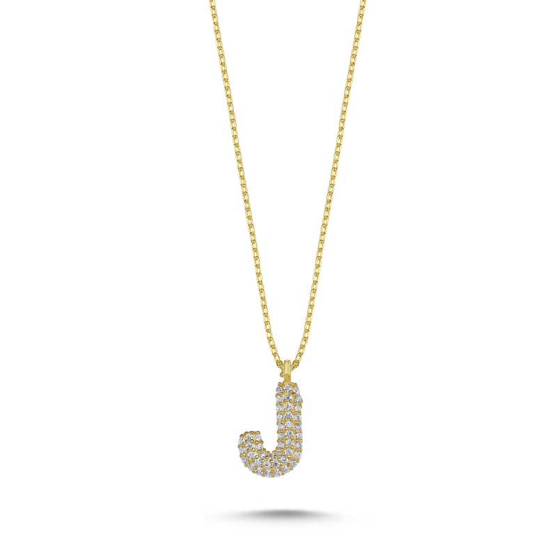 -J-%20Initial%20CZ%20Necklace-Gold%20Plated