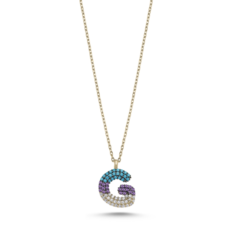 -G-%20Initial%20Colored%20CZ%20Necklace-Gold%20Plated