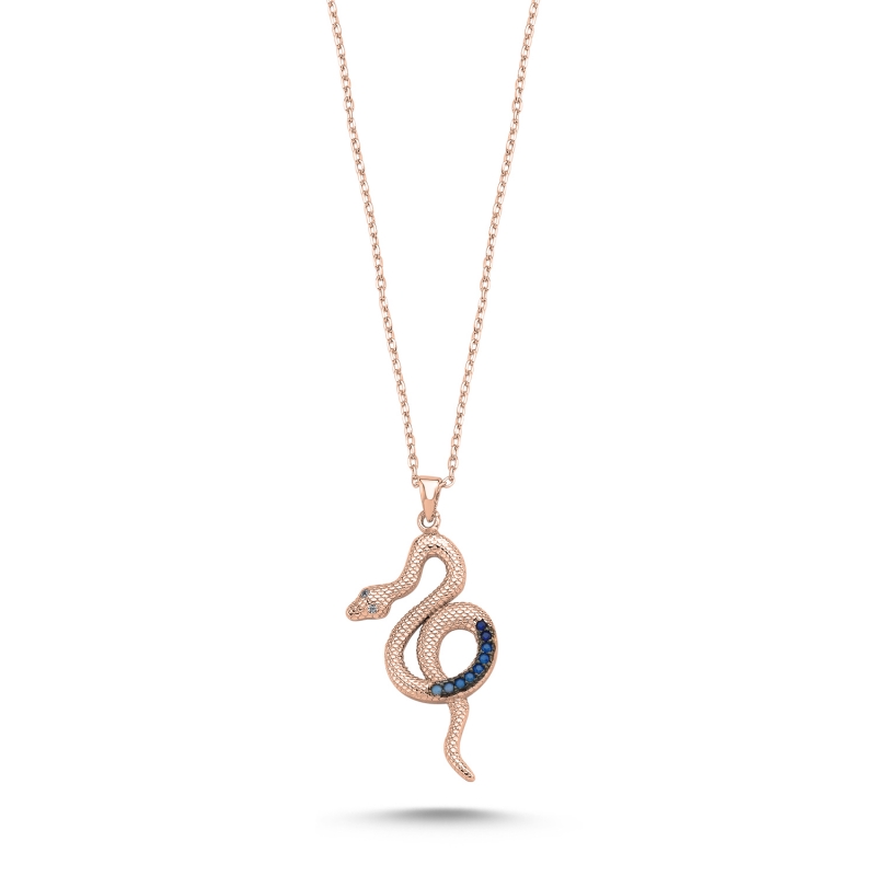 Snake%20Colored%20CZ%20Necklace-Rose%20Gold%20Plated