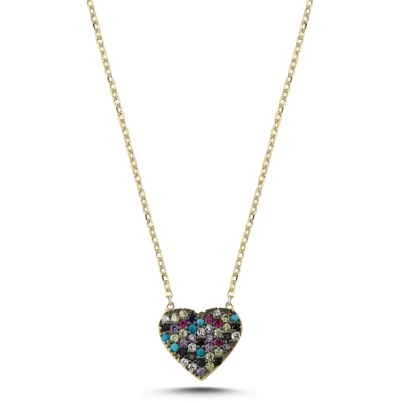 Heart%20Mix%20CZ%20Necklace-Gold%20Plated