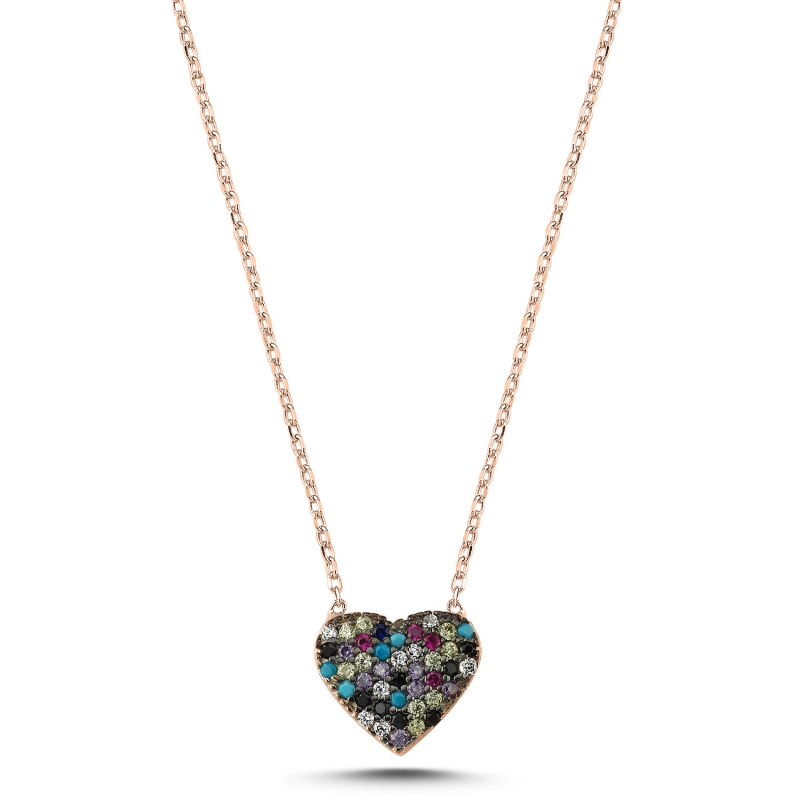 Heart%20Mix%20CZ%20Necklace-Rose%20Gold%20Plated