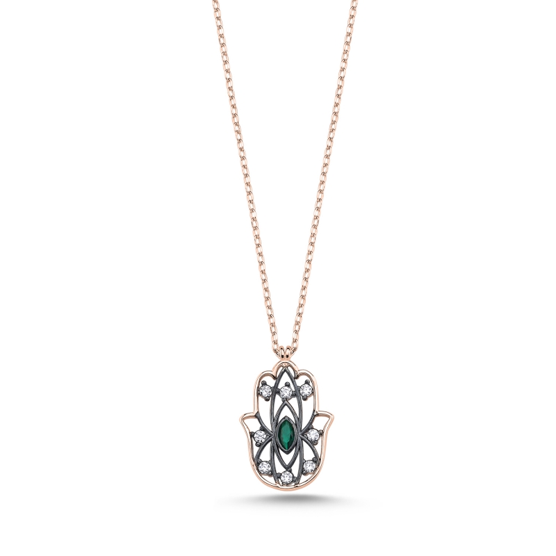 Hamsa%20CZ%20Necklace-Rose%20Gold%20Plated