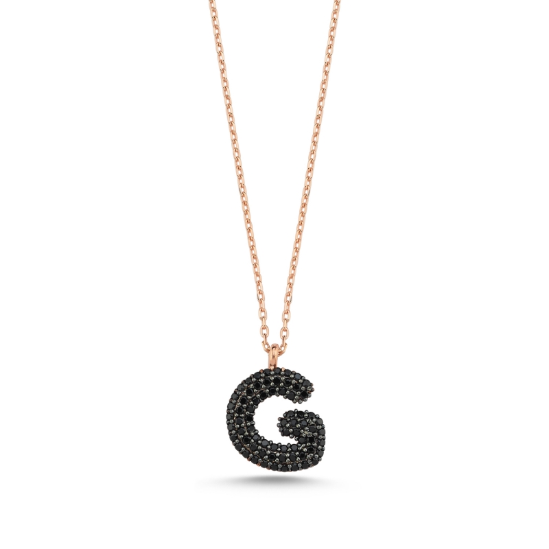 -G-%20Initial%20Black%20CZ%20Necklace-Rose%20Gold%20Plated