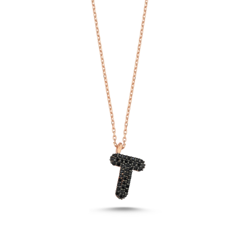 -T-%20Initial%20Black%20CZ%20Necklace-Rose%20Gold%20Plated