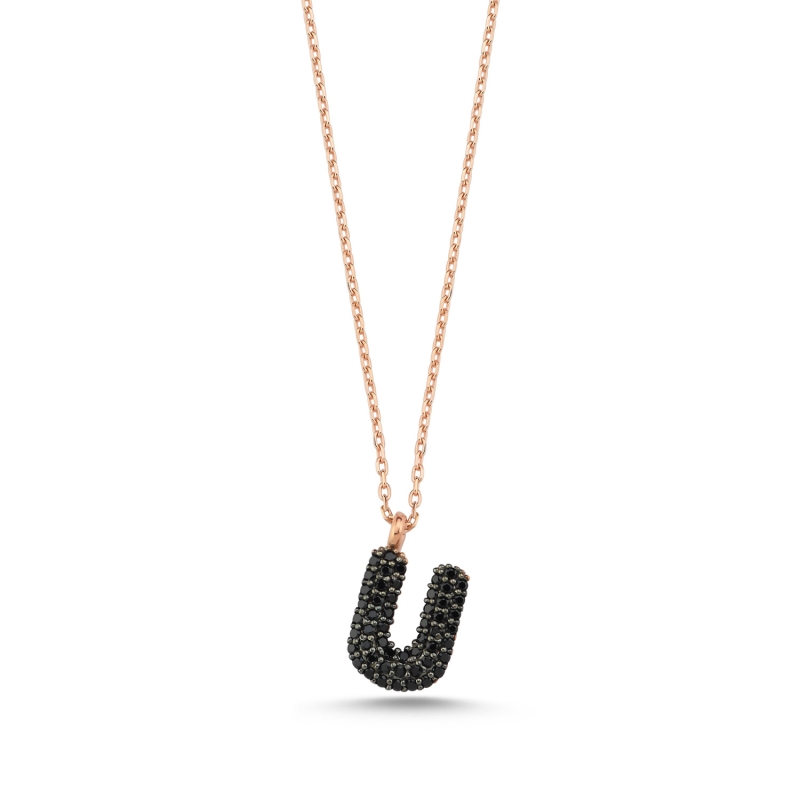 -U-%20Initial%20Black%20CZ%20Necklace-Rose%20Gold%20Plated