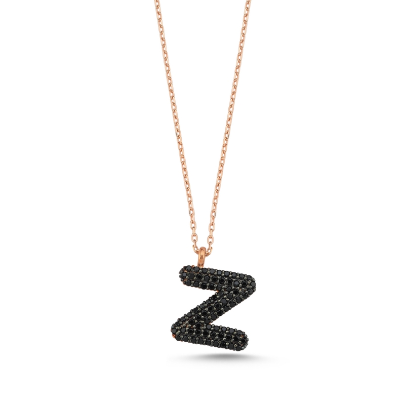 -Z-%20Initial%20Black%20CZ%20Necklace-Rose%20Gold%20Plated