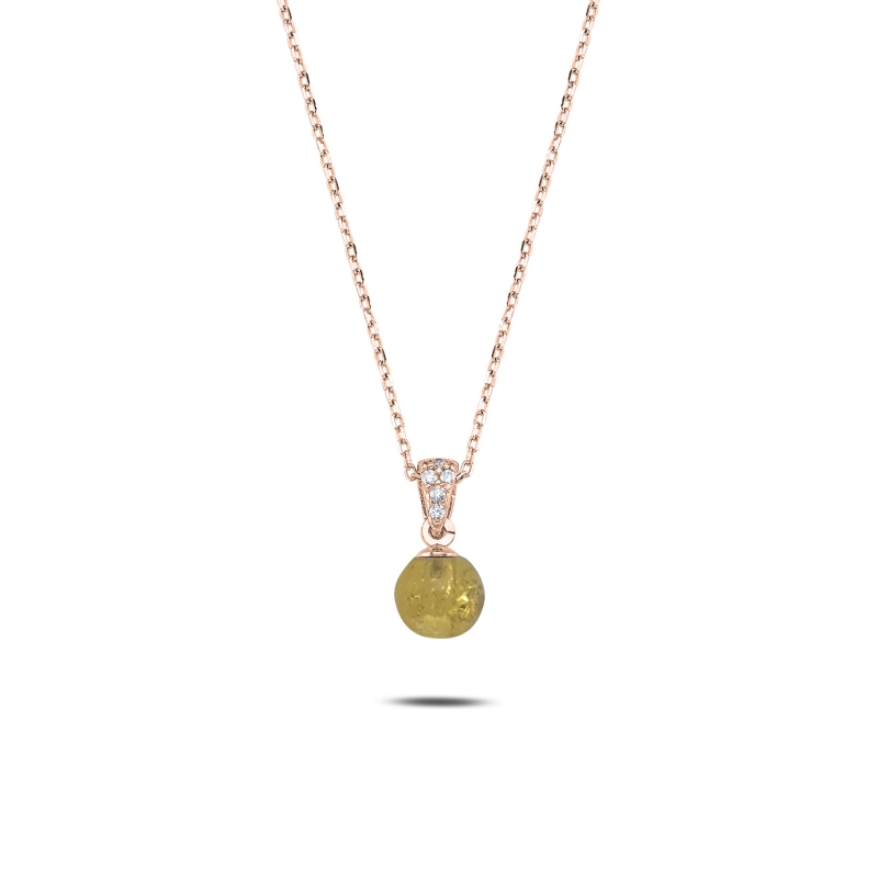 Yellow%20Ball%20Necklace-Rose%20Gold%20Plated