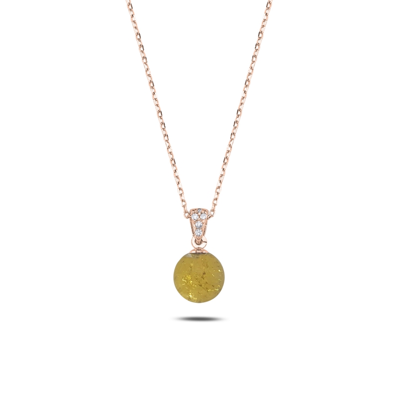 Yellow%20Ball%20Necklace-Rose%20Gold%20Plated