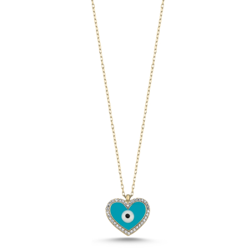 Heart%20Enamel%20Evil%20Eye%20&%20CZ%20Necklace-Gold%20Plated