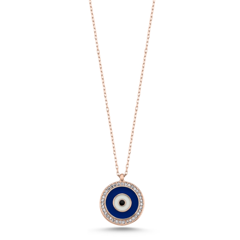 Enamel%20Evil%20Eye%20&%20CZ%20Necklace-Rose%20Gold%20Plated