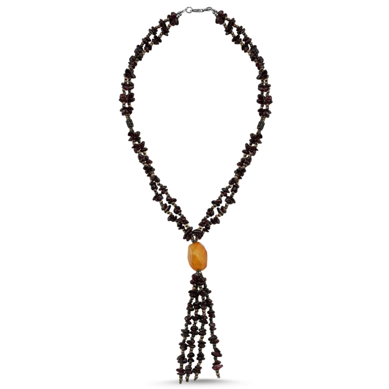 Garnet%20&%20Citrine%20Natural%20Stone%20Necklace