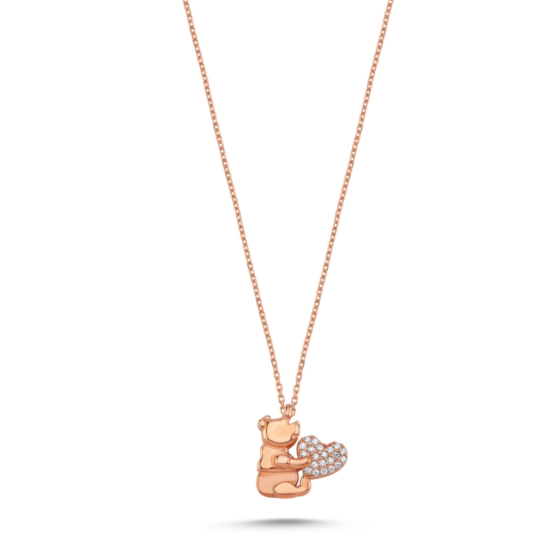 Teddy%20Bear%20&%20Heart%20CZ%20Necklace-Rose%20Gold%20Plated