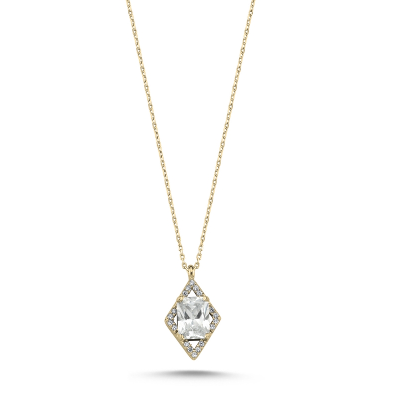 CZ%20Halo%20Necklace-Gold%20Plated