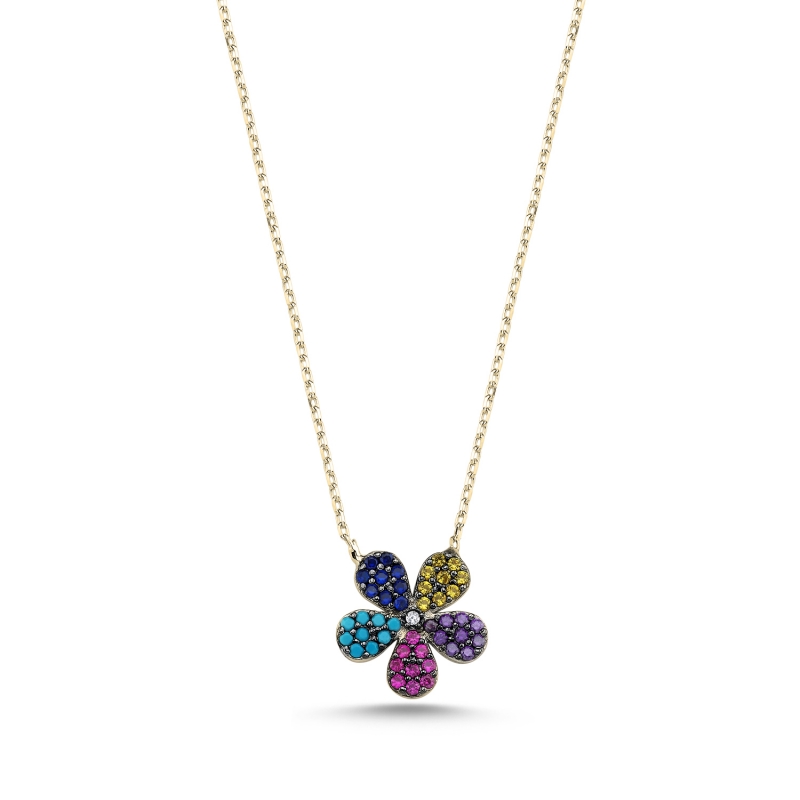 Daisy%20Colorful%20CZ%20Necklace-Gold%20Plated