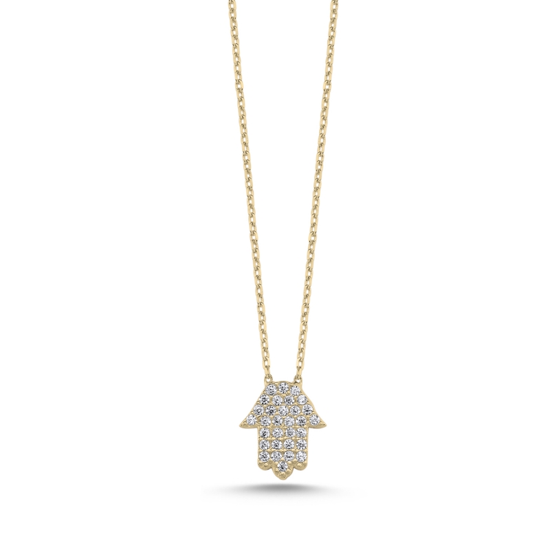 Hamsa%20/%20Fatima’s%20Hand%20CZ%20Necklace-Gold%20Plated