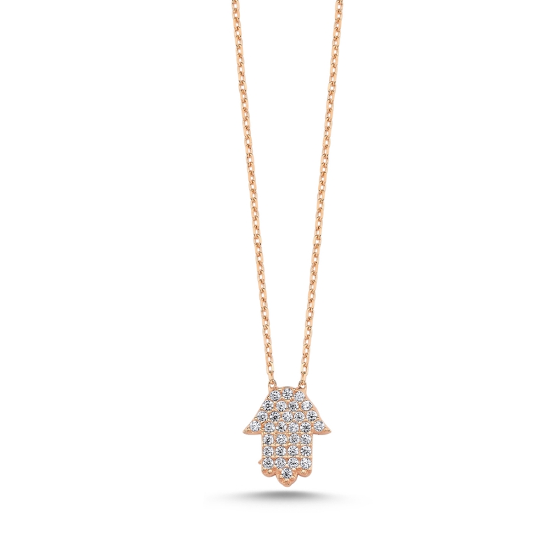 Hamsa%20/%20Fatima’s%20Hand%20CZ%20Necklace-Rose%20Gold%20Plated